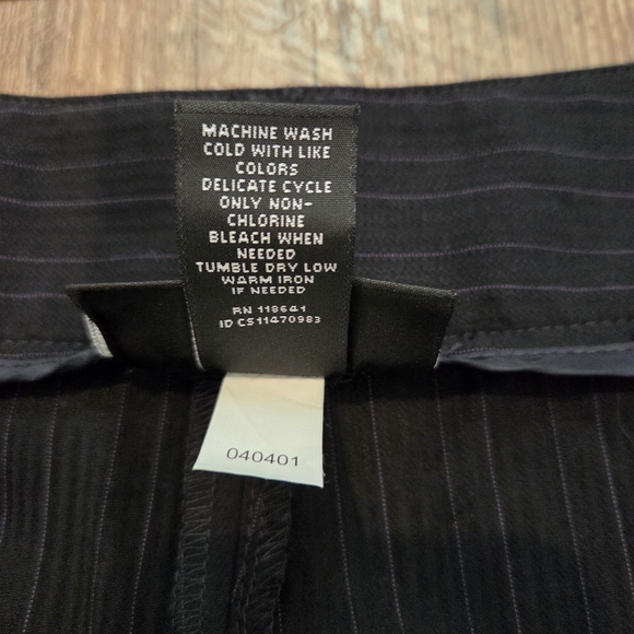 Lane Bryant Women's Dark Charcoal With Lavendar Pinstripe Pants Size 14 - Picture 13 of 13